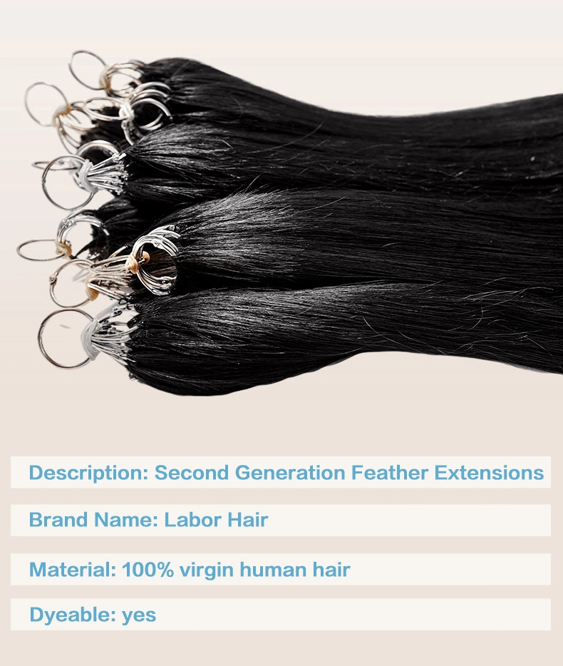 DIY Seamless Feathers Hair Human Hair Extension Invisible Hair 24"