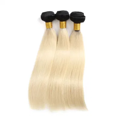 Brasilianisches reines Haar, Ombre-Haarwebart, menschliche Haarbündel, 1b/613 Farbe, Remy-Haarwebart, blondes Haar, Schuss