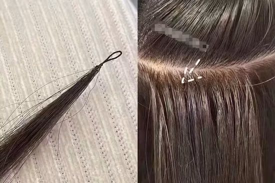 Hochwertige 6D 2ND Haarteile, glatt, 100 % Echtfeder-Haarverlängerungen